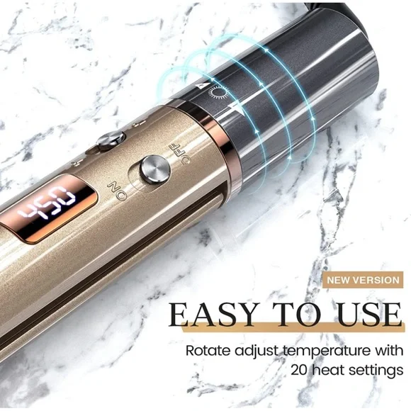 Gold Hair Straightener and Curler 2 in 1, Flat Iron Curling Iron in One, 1 inch - Picture 4 of 13